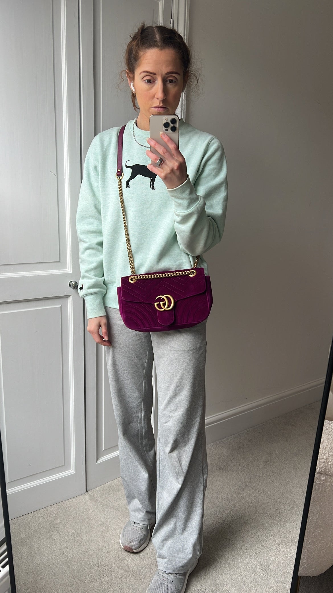 Gucci GG Fuchsia Velvet Marmont Small Shoulder Bag (RRP £1490)