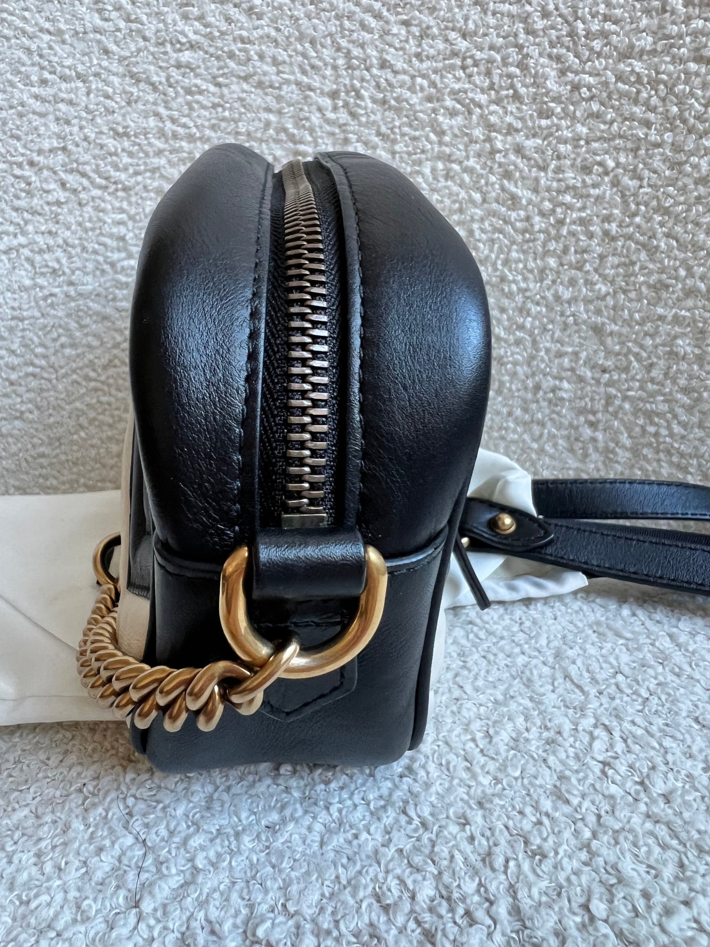 Gucci GG Black and White Marmont Mini Shoulder Bag (RRP £1,360)