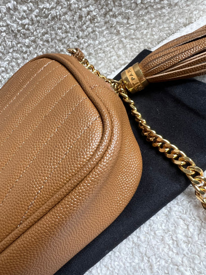 Yves Saint Laurent (YSL) Tan Mini Lou Camera Bag (RRP £1285)