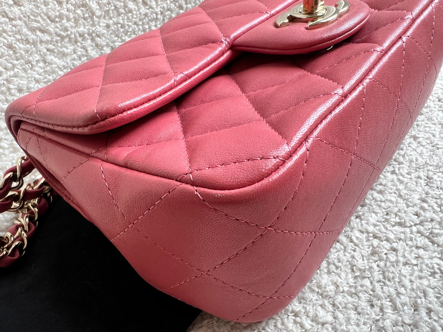 Chanel Mini Rectangular Classic Flap Valentines Day Edition in Pink Lambskin