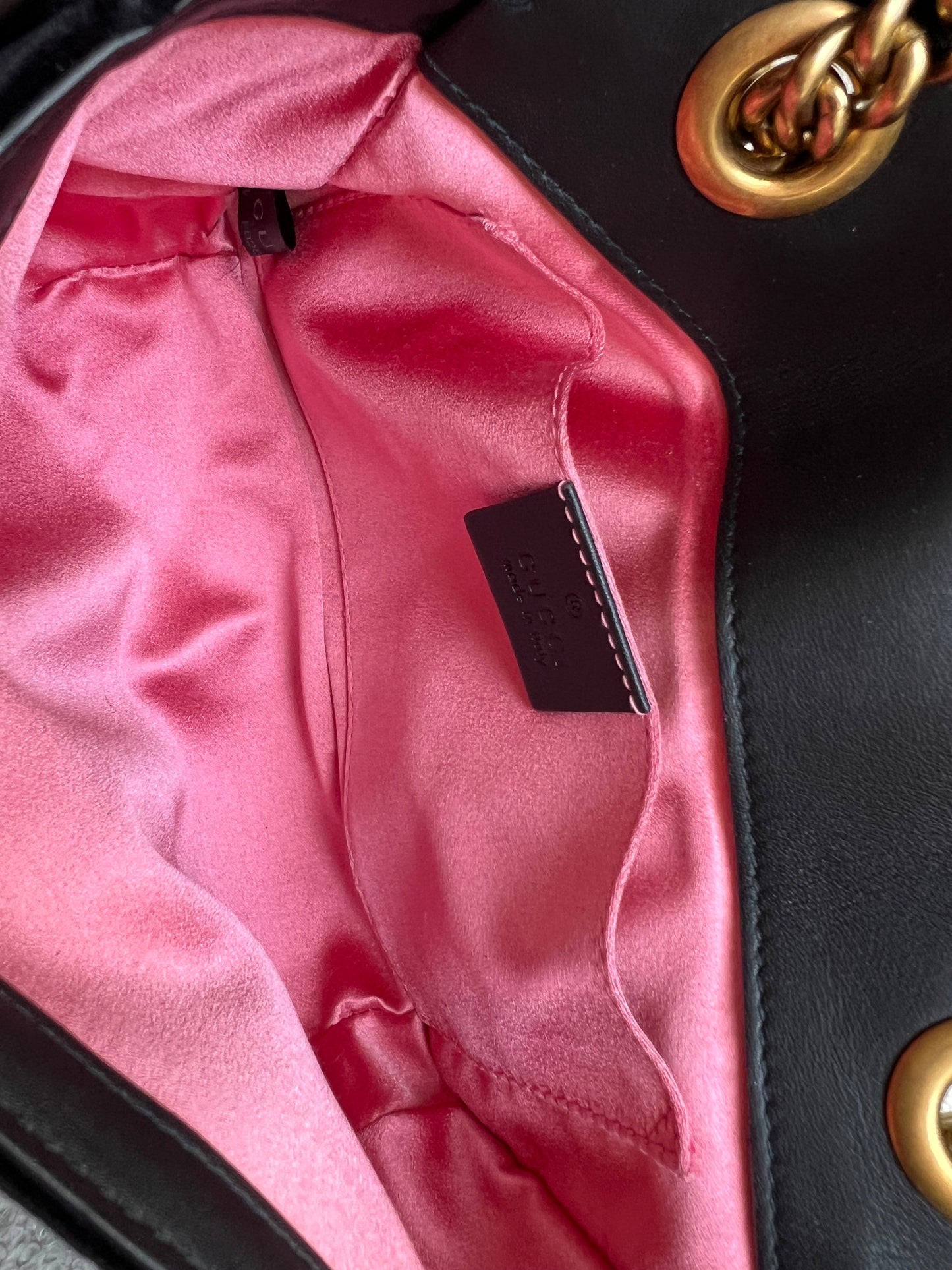 Gucci GG Black Velvet Marmont Mini Shoulder Bag (RRP £1395)