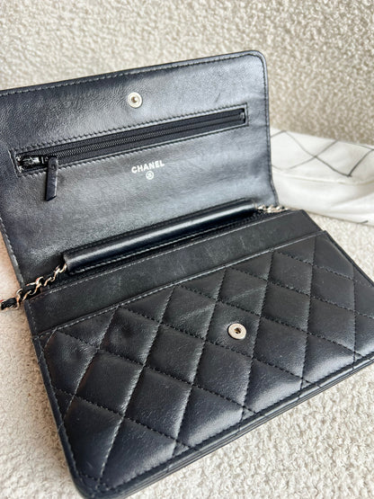 Chanel Wallet on Chain in Black Lambskin Silver Hardware (RRP £2,820)