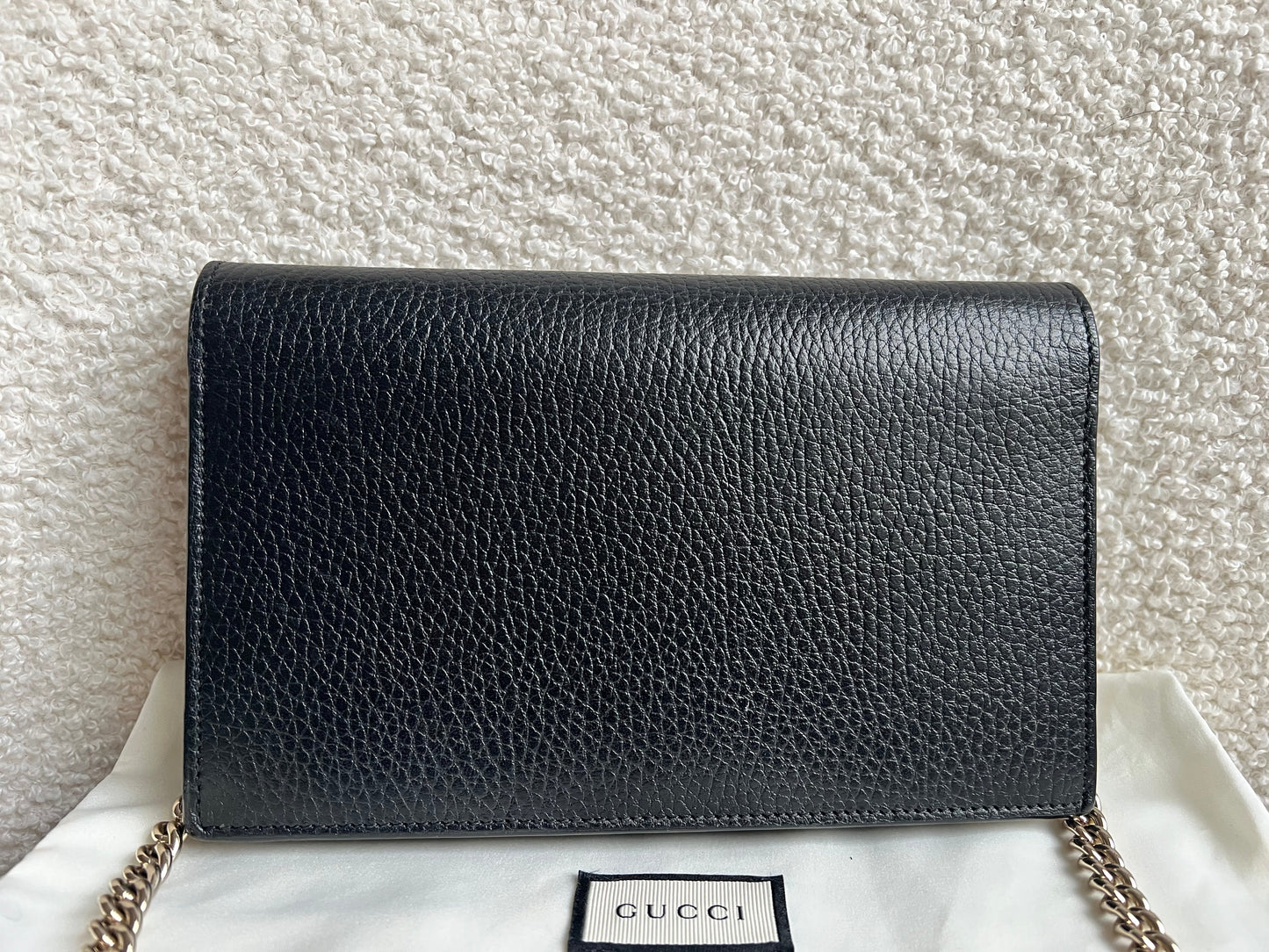 Gucci Black Interlocking GG Chain Wallet