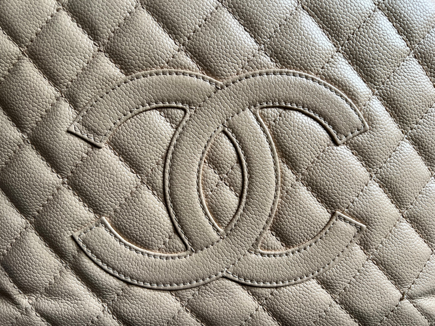 Chanel Beige Caviar Grand Shopper Tote gold hardware (GST)