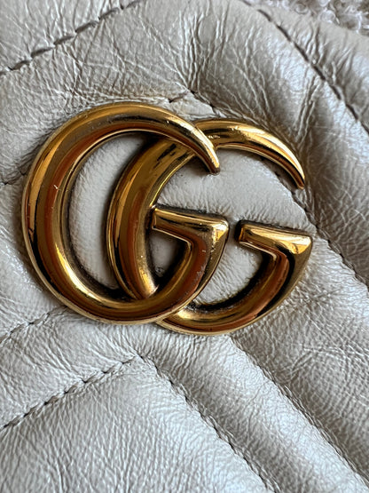 Gucci GG Round White Marmont Small Shoulder Bag (RRP £1,090)