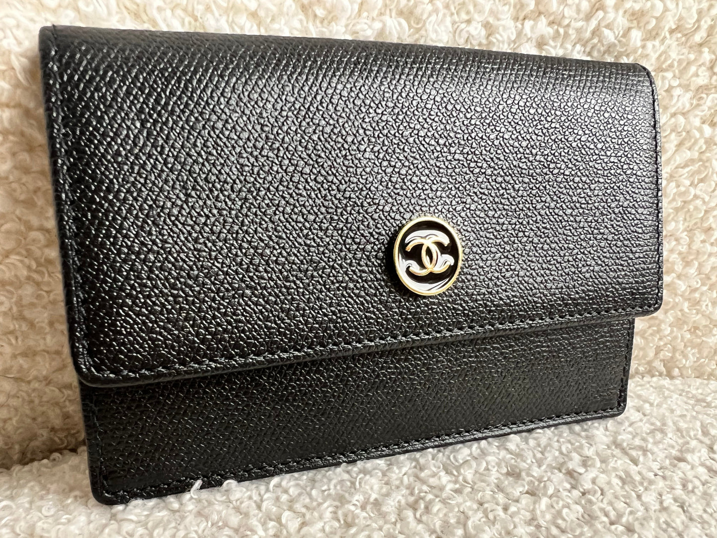 Chanel Black Coco Button Keyring Pouch