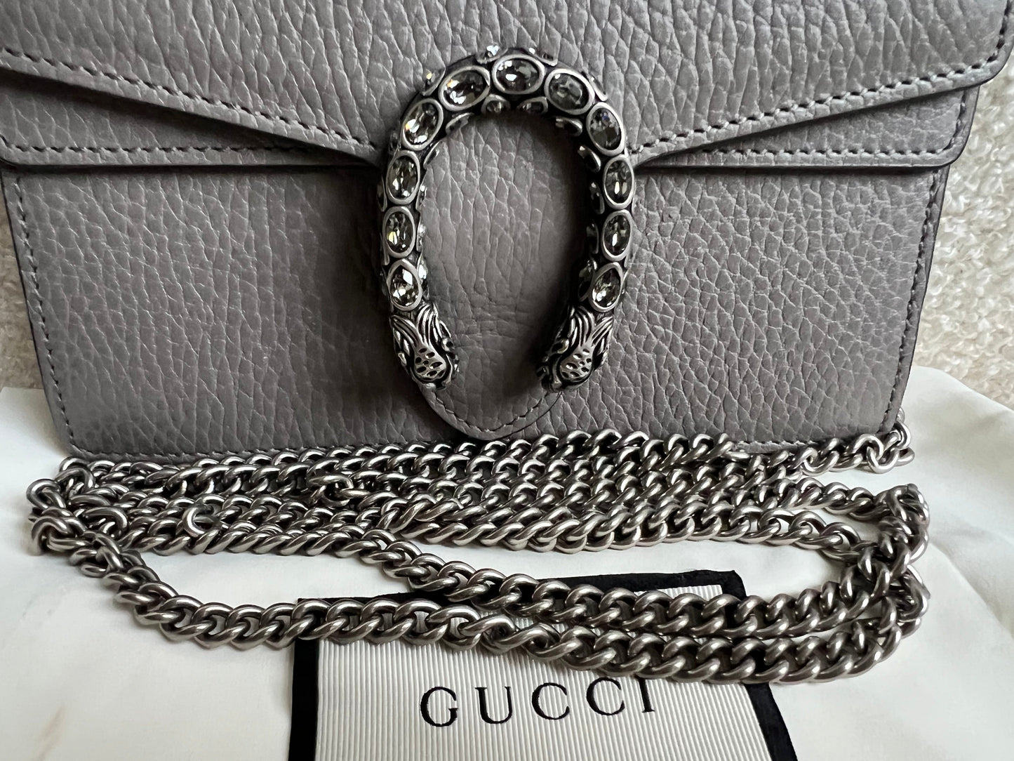 Gucci Dionysus GG Grey Super Mini Shoulder Bag (RRP £985)
