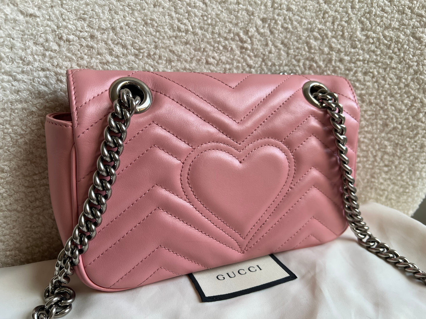 Gucci GG Pale Pink Marmont Mini Shoulder Bag (RRP £1,890)