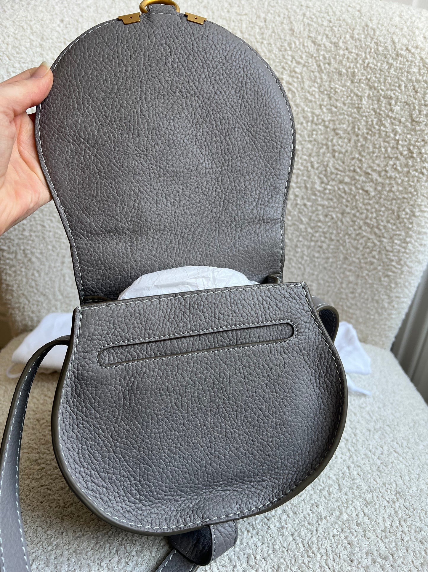 Chloe Small Cashmere Grey Marcie Saddle Bag (RRP £1050)