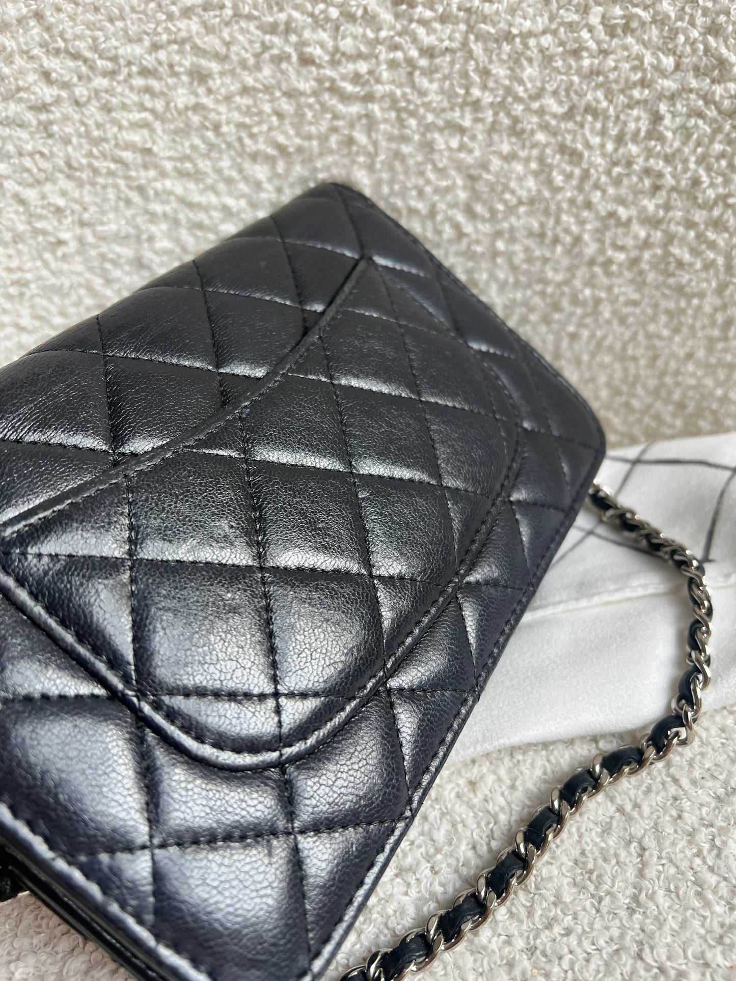 Chanel Wallet on Chain in Black Lambskin Silver Hardware (RRP £2,820)