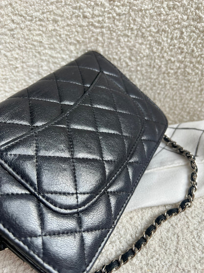 Chanel Wallet on Chain in Black Lambskin Silver Hardware (RRP £2,820)