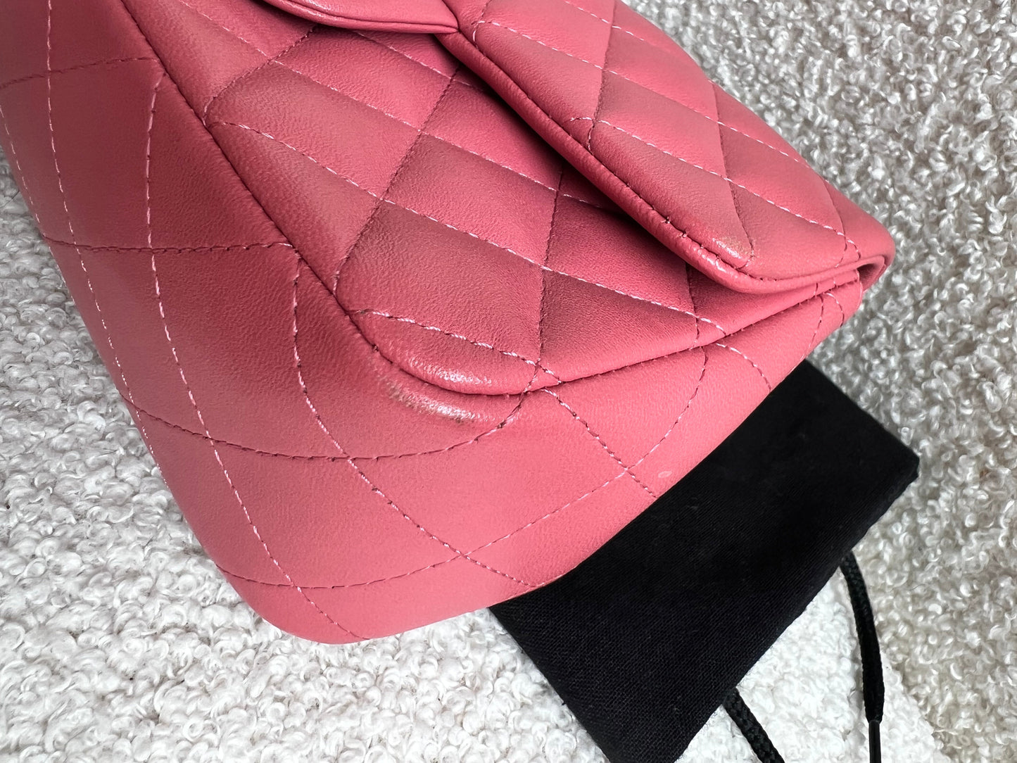 Chanel Mini Rectangular Classic Flap Valentines Day Edition in Pink Lambskin