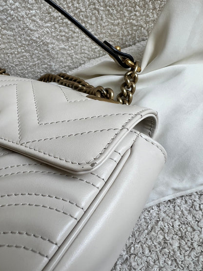 Gucci GG White Marmont Mini Shoulder Bag (RRP £1,890)
