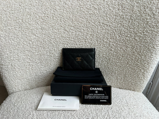 Chanel Black Caviar Card Holder with Gold Hardware (RRP £420)