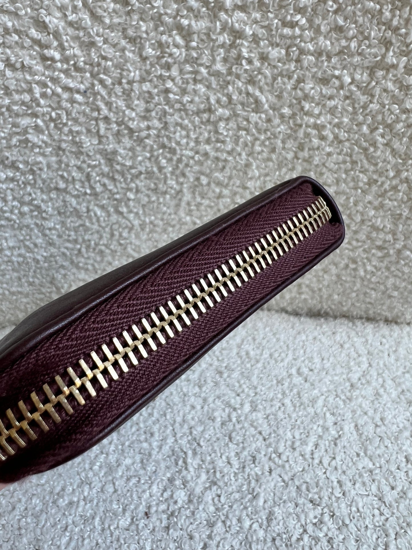 Mulberry Cara 'Lion & Heart Rivets' Zip Around Continental Purse in Oxblood Silky Calf