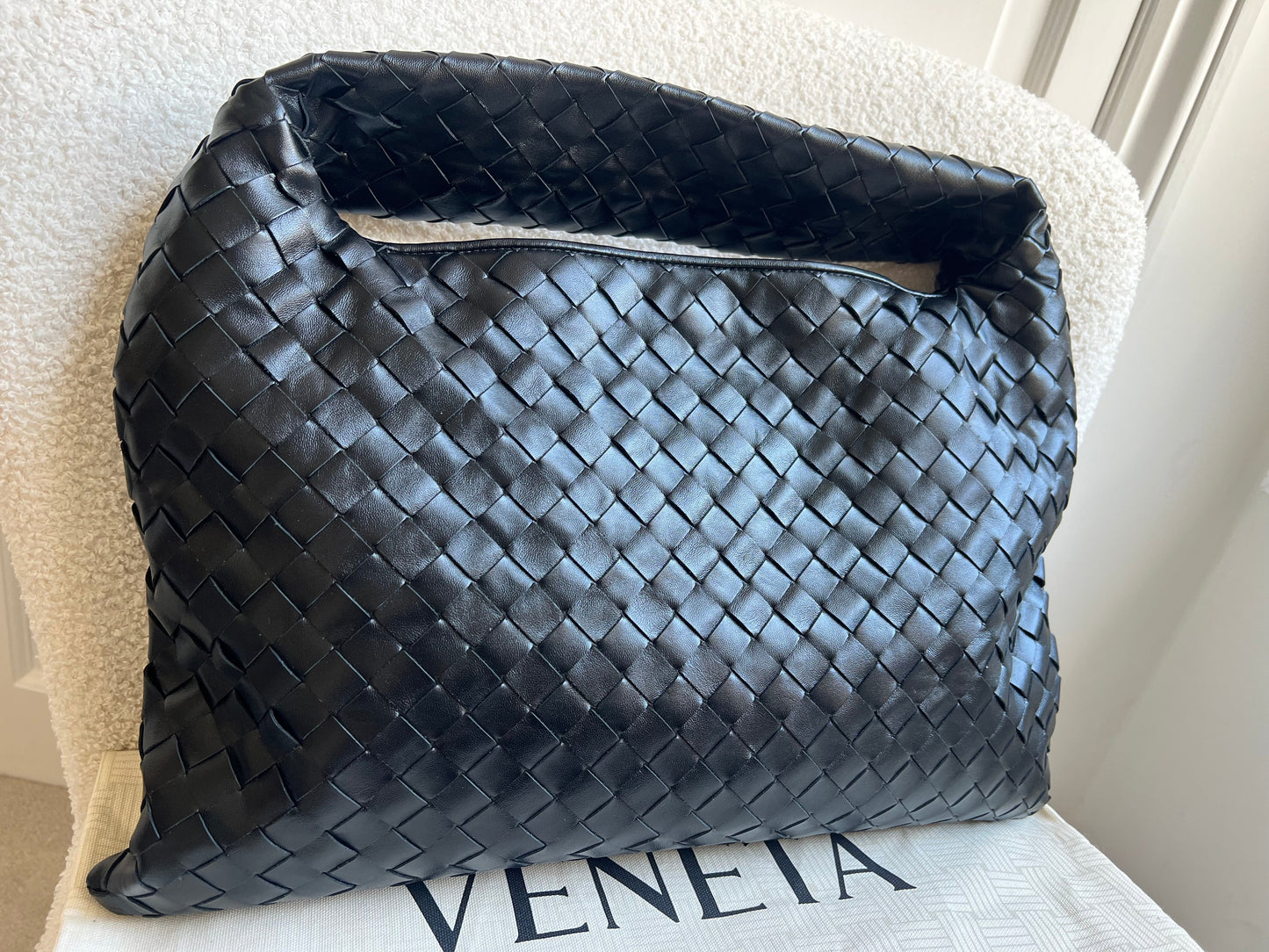 Bottega Veneta Black Small Hop Intraciatto (RRP £3370)