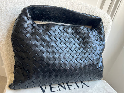 Bottega Veneta Black Small Hop Intraciatto (RRP £3370)