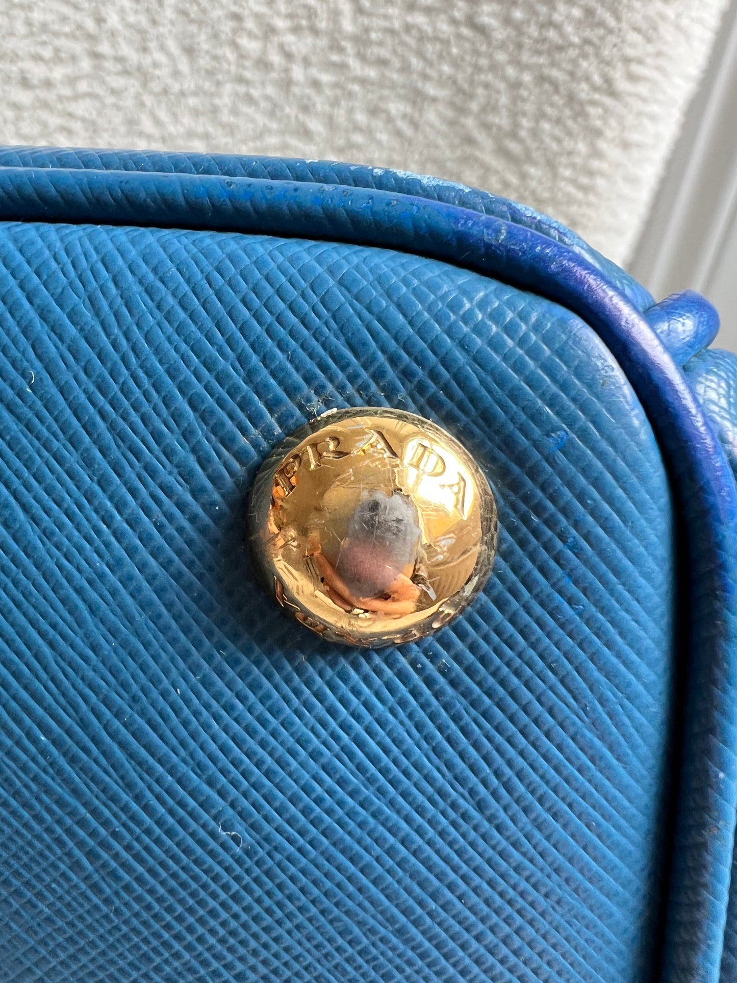 Prada Blue Saffiano Tote