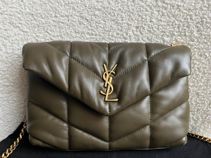 Yves Saint Laurent (YSL) Mini Puffer in Light Musk Quilted Lambskin (RRP £1720)