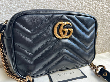 Gucci GG Black Marmont Mini Shoulder Bag (RRP £1,360)