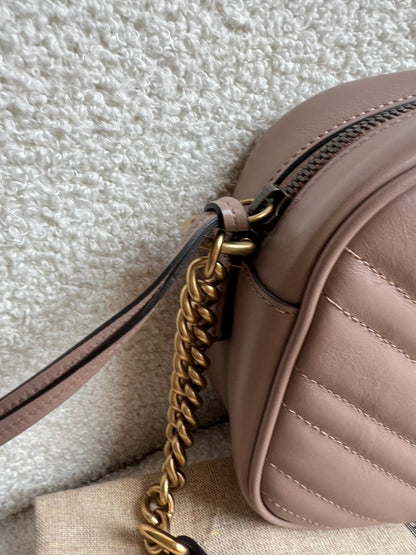 Gucci GG Marmont Porcelain Rose Small Shoulder Bag (RRP £1440)
