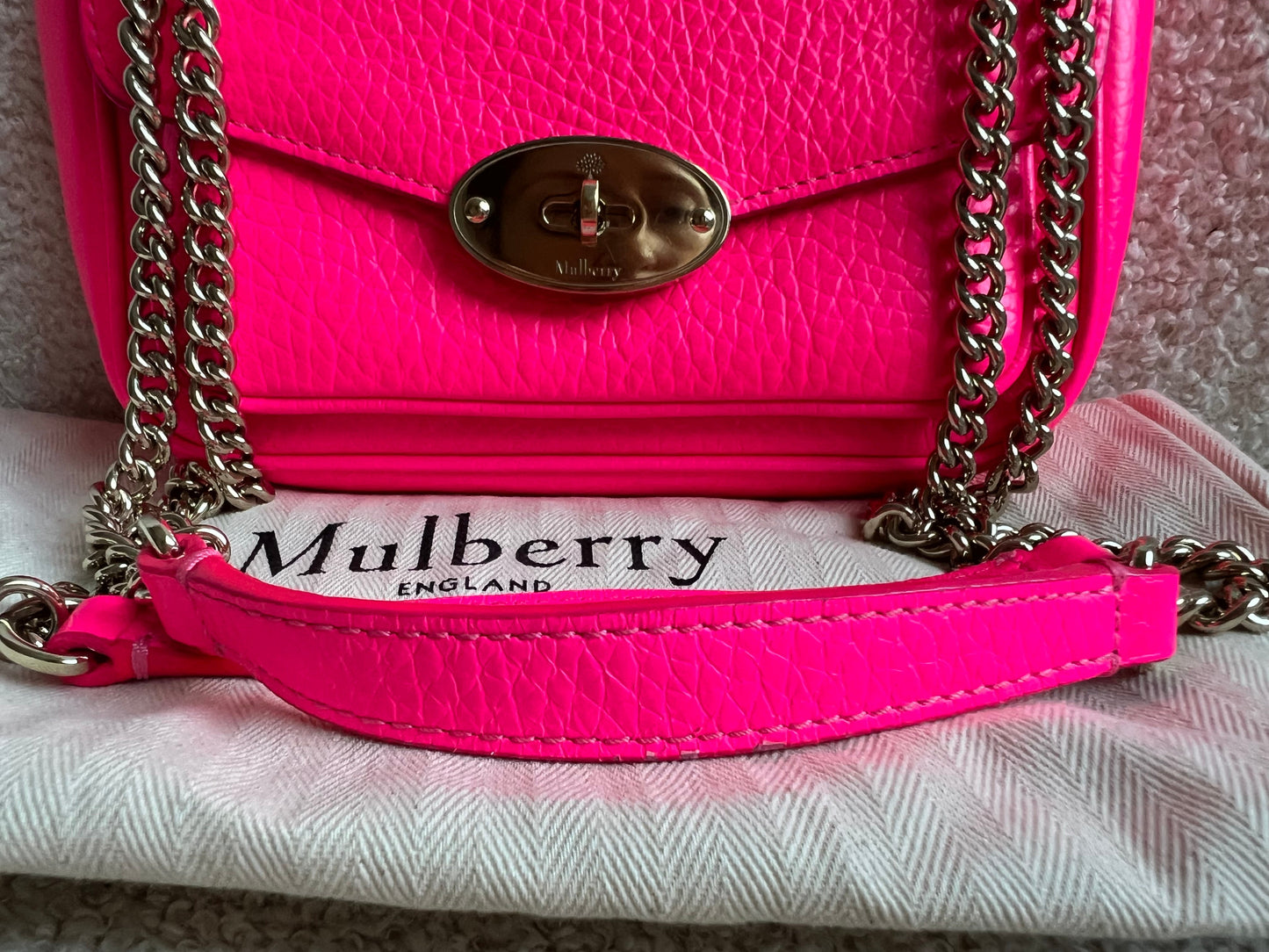 Mulberry Neon Pink Mini Darley Shoulder Bag (RRP £725)