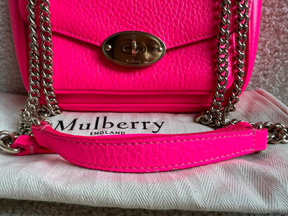 Mulberry Neon Pink Mini Darley Shoulder Bag (RRP £725)