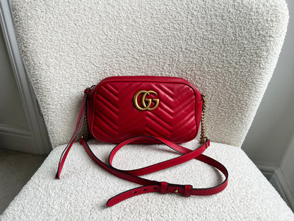 Gucci GG Red Marmont Small Shoulder Bag (RRP £1,440)