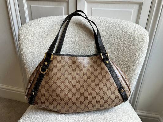 Gucci GG Coated Canvas Abbey Hobo