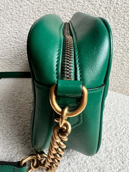 Gucci GG Green Marmont Small Shoulder Bag (RRP £1440)
