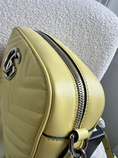 Gucci GG Pale Yellow Marmont Small Shoulder Bag (RRP £1440)