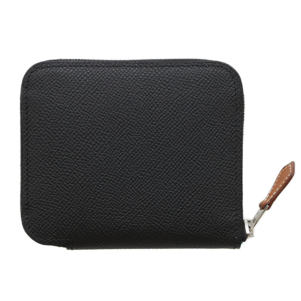 HERMES Azap compact silk in Black Epsom