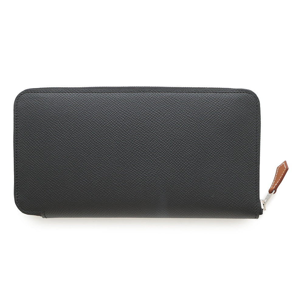 HERMES Azap Long silk in Black Epsom