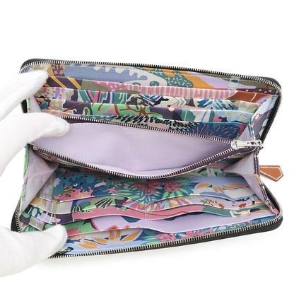 HERMES Azap Long silk in Black Epsom