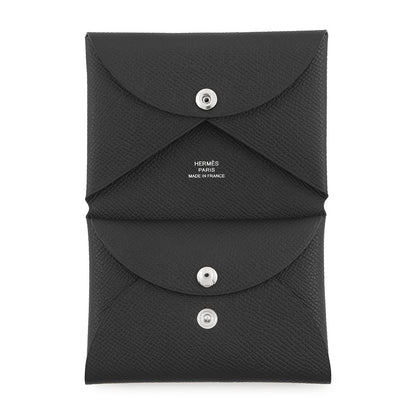 HERMES Calvi Duo Black Epsom
