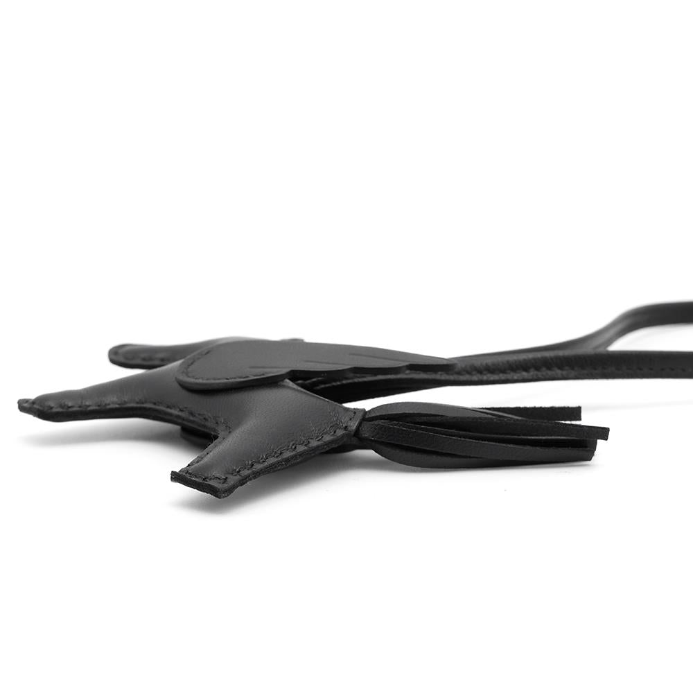 HERMES Rodeo Pegasus Saw Black Black Lambskin