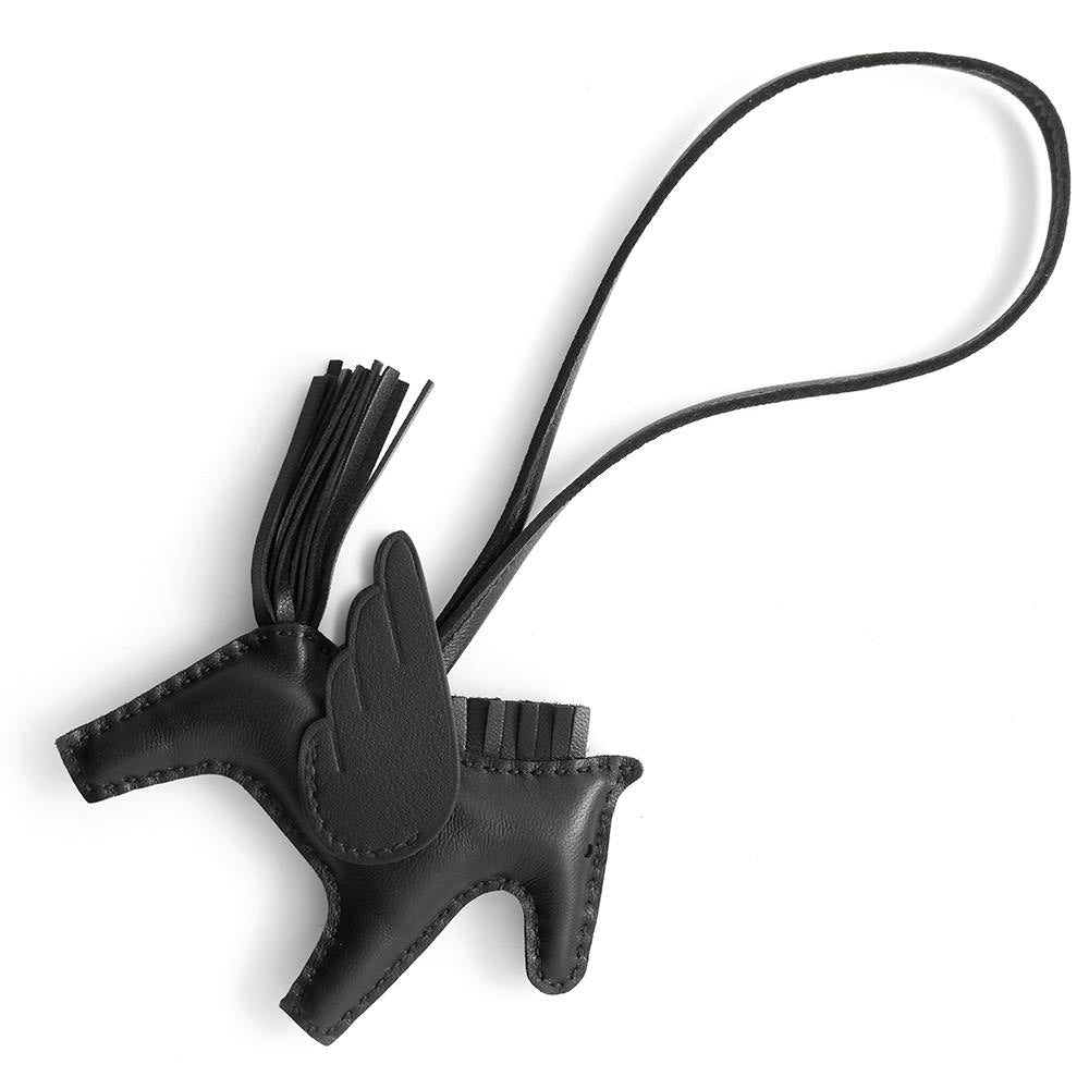 HERMES Rodeo Pegasus Saw Black Black Lambskin