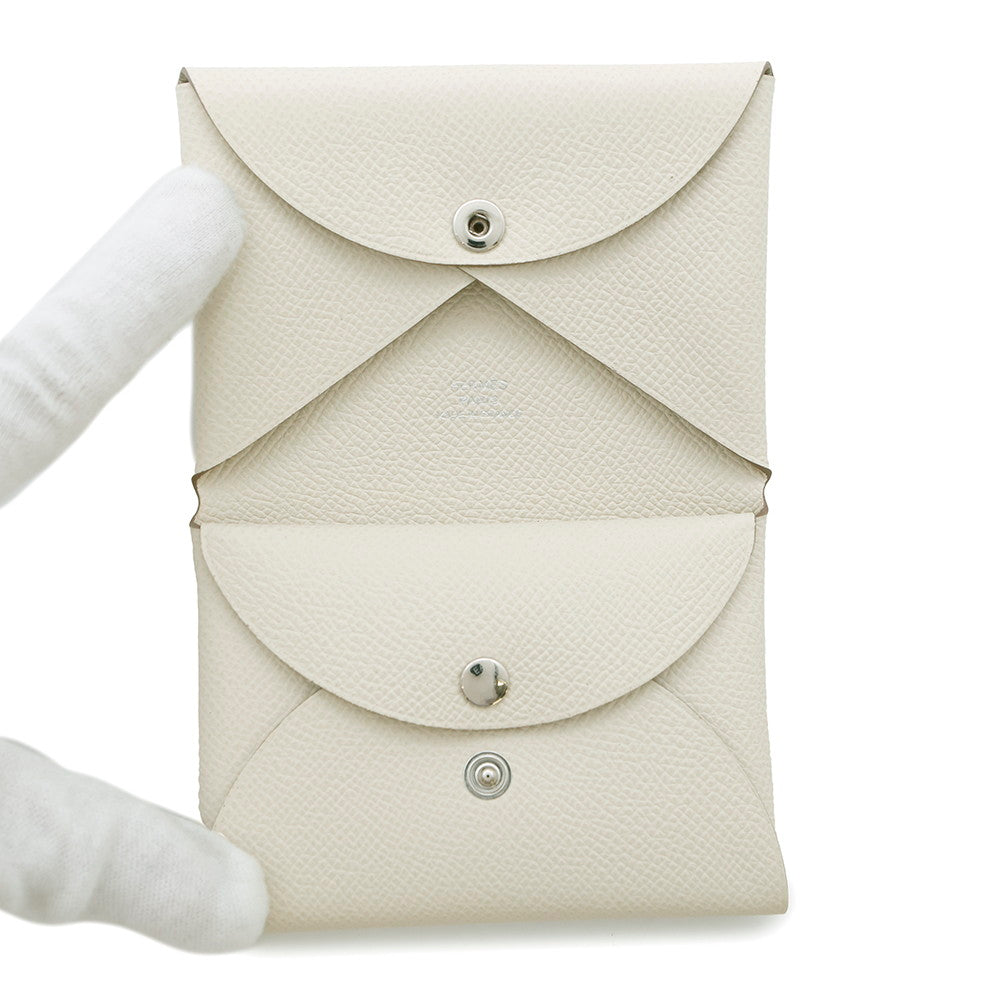 HERMES Calvi Duo Craie Epsom