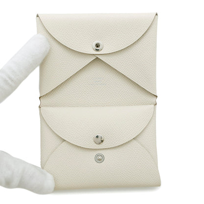 HERMES Calvi Duo Craie Epsom