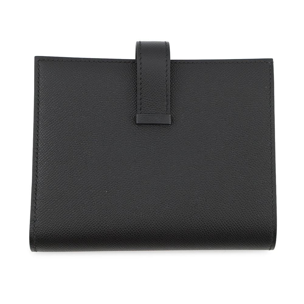 HERMES Bean compact Black Veau Madame