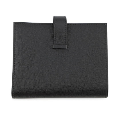 HERMES Bean compact Black Veau Madame