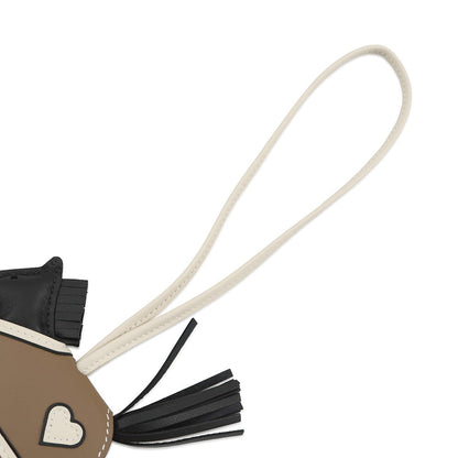 HERMES Robeo Cool Bag Charm Black/Etoupe Lambskin Size PM