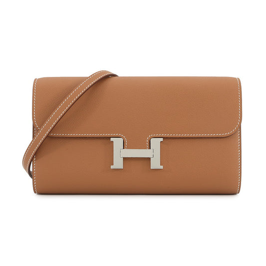 HERMES Constance To Go Wallet GoldH080126CK37 37 GOLD Evercolor