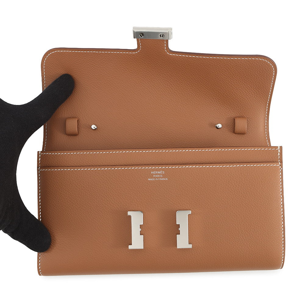 HERMES Constance To Go Wallet GoldH080126CK37 37 GOLD Evercolor