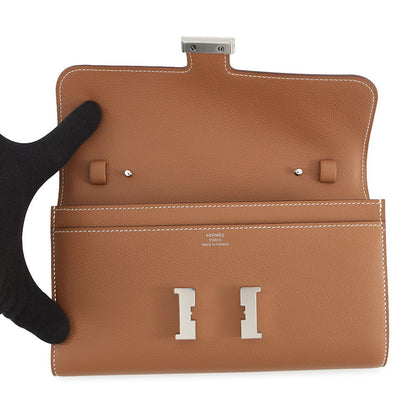 HERMES Constance To Go Wallet GoldH080126CK37 37 GOLD Evercolor
