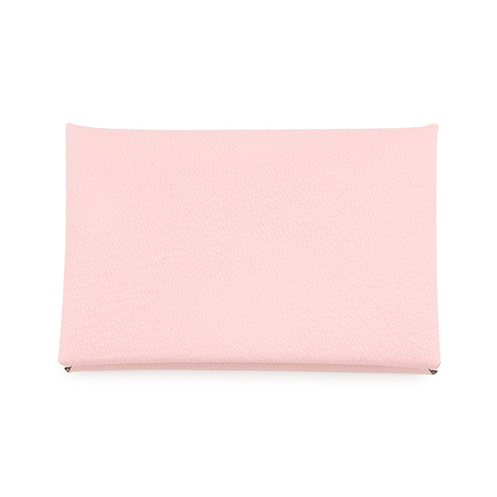 HERMES Calvi Rose Sakura Chevre Myzore Goatskin
