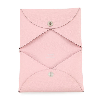 HERMES Calvi Rose Sakura Chevre Myzore Goatskin