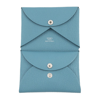 HERMES Calvi Duo New Blue Jean Chevre Myzore Goatskin