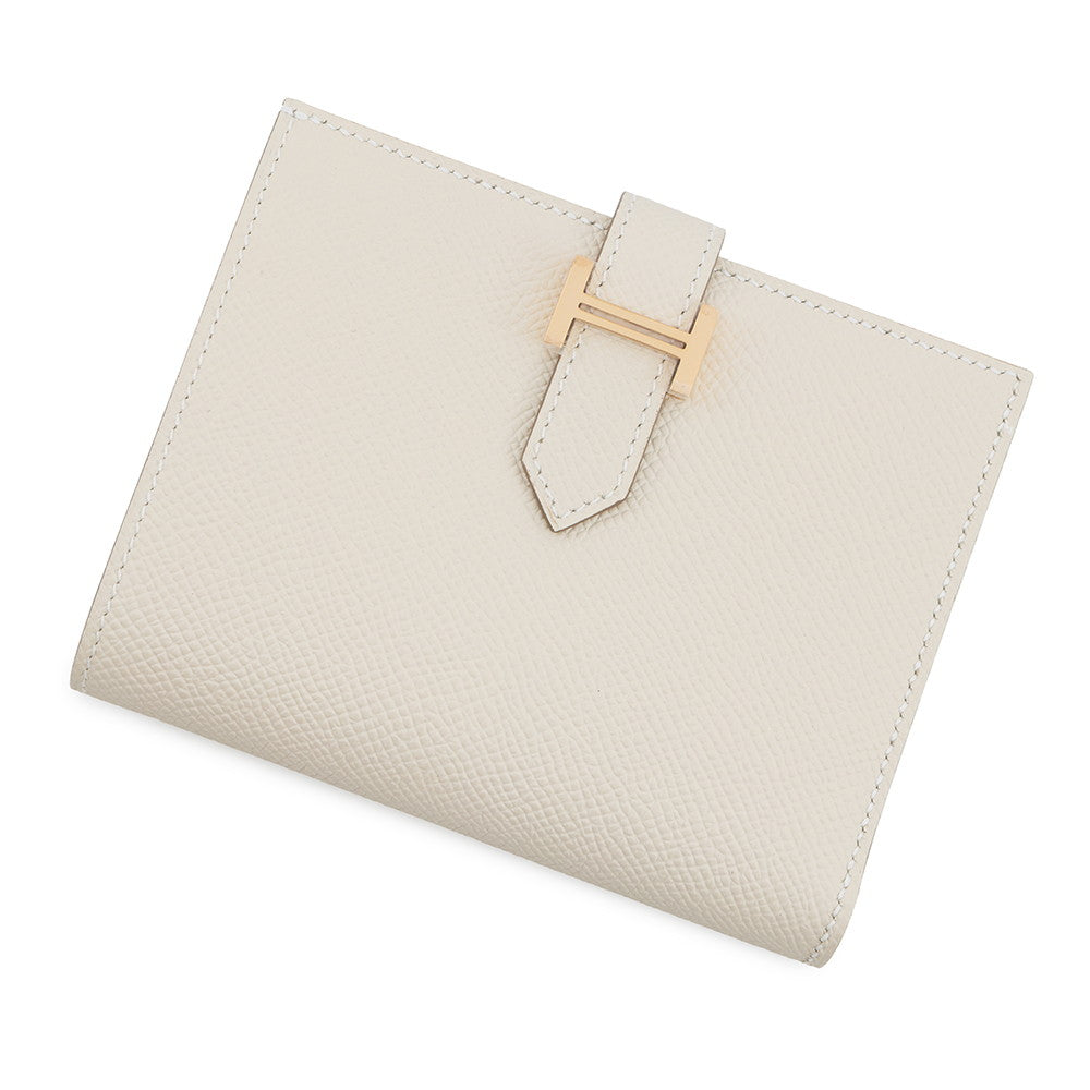 HERMES Bean compact Craie Epsom