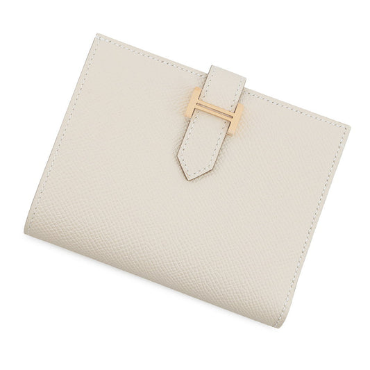 HERMES Bean compact Craie Epsom